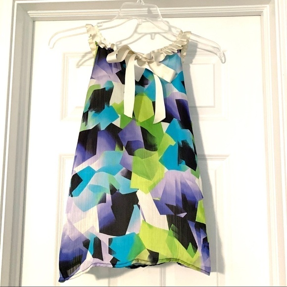 IZ Byer Tank Top Blouse Pearl High Neck Green Medium - Picture 4 of 9
